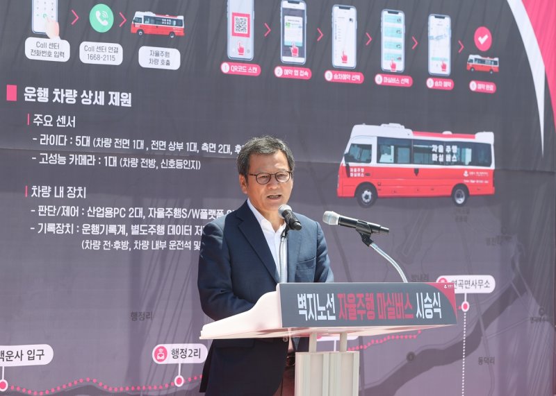 벽지노선 자율주행 마실버스 시승식 (출처=연합뉴스)