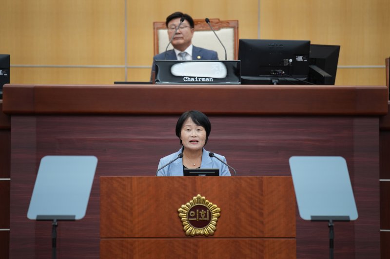 [전주=뉴시스] 전북특별자치도의회 오은미 의원(순창)이 제420회 임시회 제3차 본회의 5분 발언을 하고 있다. 2025.07.25 *재판매 및 DB 금지
