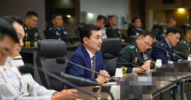 25일 취임한 안규백 국방부장관이 첫 전군주요지휘관회의를 주관하고 있다. 국방부 제공
