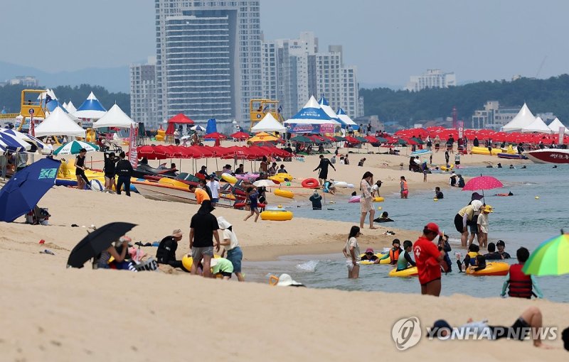 경포해수욕장 찾은 피서객들 (출처=연합뉴스)