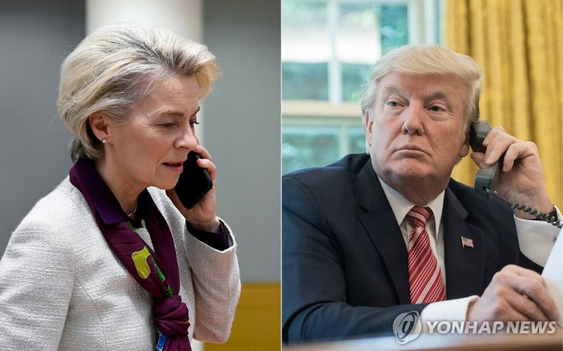 폰데어라이엔 EU 집행위원장과 트럼프 미 대통령 (출처=연합뉴스)