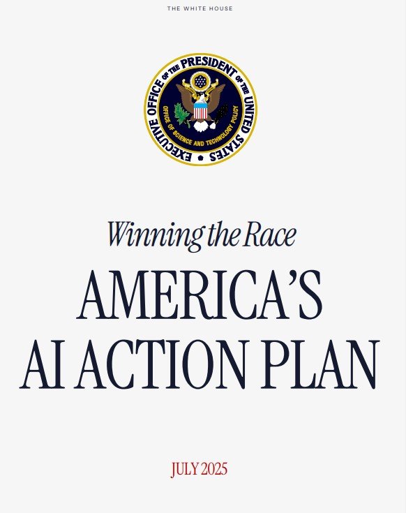 [서울=뉴시스] 미국 백악관이 지난 23일(현지 시간) 발표한 'AI 행동 계획' 표지. 2025.07.27. *재판매 및 DB 금지