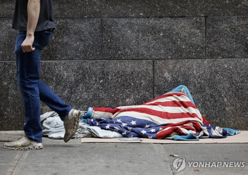 미국 뉴욕의 노숙자 (출처=연합뉴스)