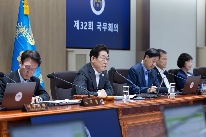 이재명 대통령이 22일 서울 용산 대통령실 청사에서 열린 국무회의에서 발언하고 있다. (대통령실 제공. 재판매 및 DB 금지) 2025.7.22/뉴스1 ⓒ News1 허경 기자