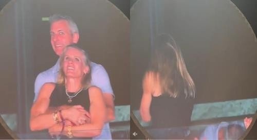 불륜 정황이 포착된 콜드플레이 콘서트 전광판 영상 (출처=연합뉴스)