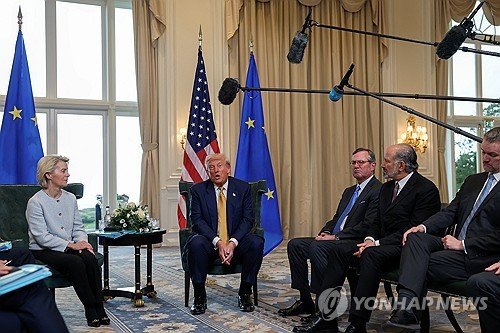 미-EU 무역협상 타결 발표 (출처=연합뉴스)