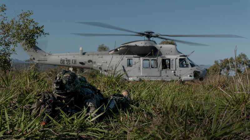 해병대는 지난 3일부터 27일까지 호주 북동부 일대에서 미국, 호주 등과 함께 2025년 탈리스만 세이버 연합훈련에 참가해 연합작전 수행능력을 향상했다. 소규모 상륙훈련 장면. 해병대사령부 제공