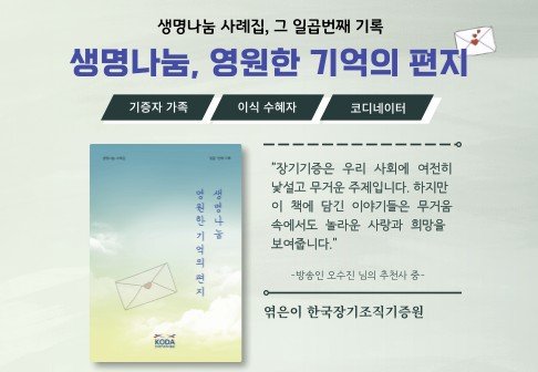 "기억에서 사라져야 진짜 사라지는 것"…장기기증 사례집 출간 (출처=연합뉴스)