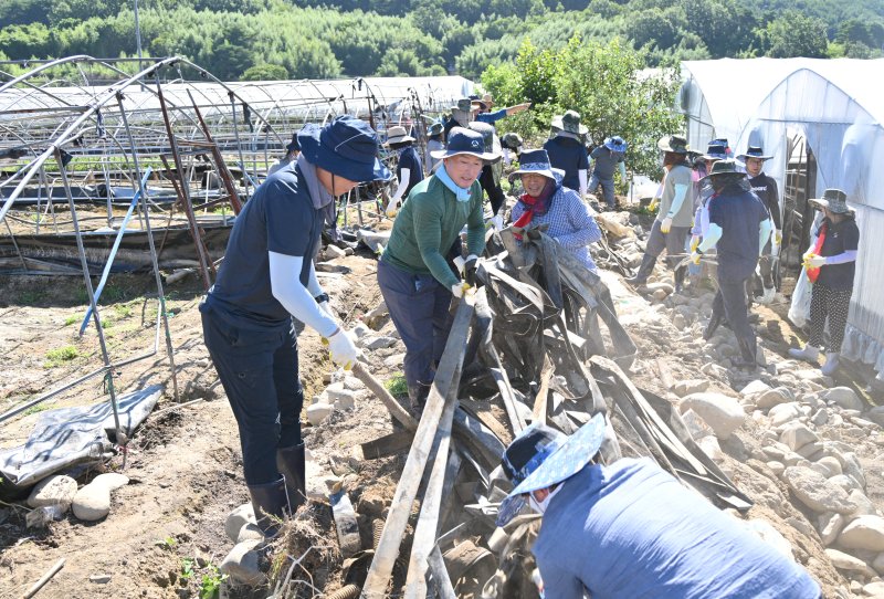 [진주=뉴시스]진주바카라 에볼루션, 수곡면 수해피해지역 복구활동 지원.(사진=진주시 의회 제공).2025.07.29.photo@newsis.com *재판매 및 DB 금지