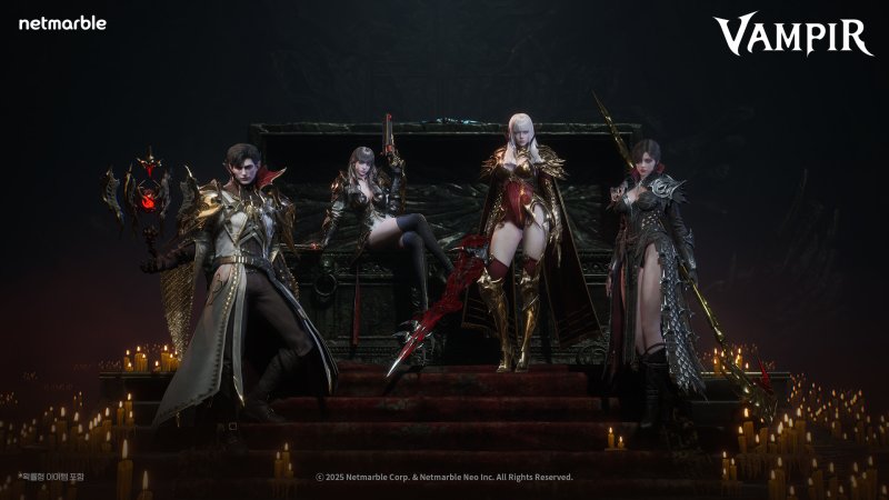 [서울=뉴시스] 넷마블의 뱀파이어 콘셉트 다중접속역할수행게임(MMORPG) '뱀피르'가 다음 달 26일 출시한다고 29일 밝혔다. 2025.07.29. (사진=넷마블 제공)