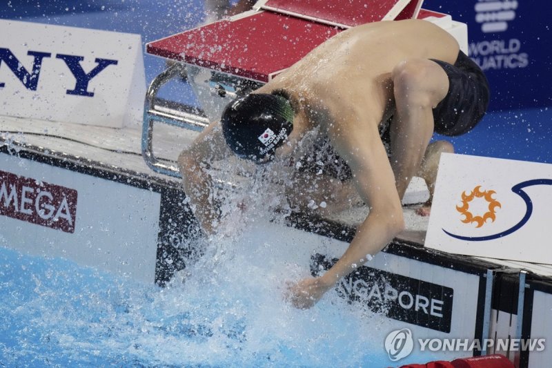 경기 준비하는 황선우. (출처=연합뉴스)