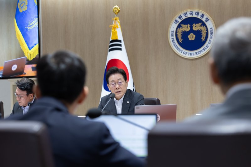 이재명 대통령이 22일 서울 용산 대통령실 청사에서 열린 국무회의에서 발언하고 있다. (대통령실 제공. 재판매 및 DB 금지) 2025.7.22/뉴스1 ⓒ News1 허경 기자