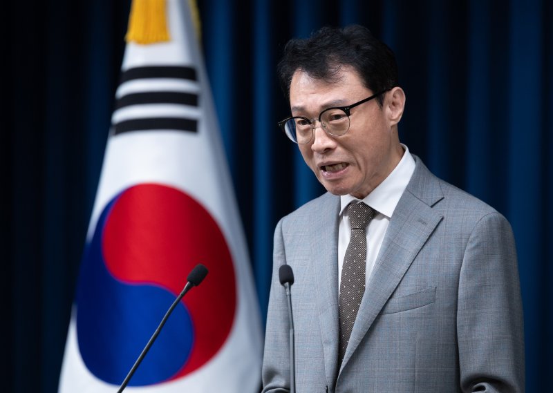 이규연 대통령실 홍보소통수석이 29일 서울 용산 대통령실 청사에서 중대재해 반복 발생 근절대책 관련 브리핑을 하고 있다. 2025.7.29/뉴스1 ⓒ News1 이재명 기자