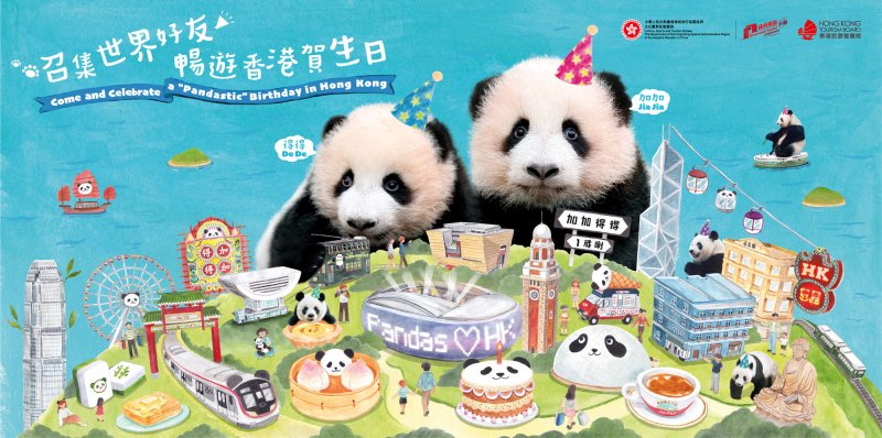 홍콩 첫 판다 쌍둥이 첫 생일 기념 대규모 축제(홍콩관광청 제공)