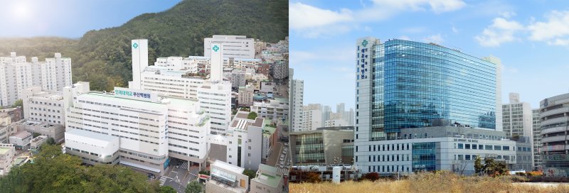 [부산=뉴시스] 부산백병원(왼쪽)과 해운대백병원 전경. (사진=부산백병원 제공) 2025.07.30. photo@newsis.com *재판매 및 DB 금지