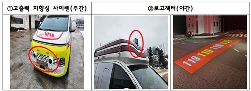 119구급차 시청각 안전장치 (출처=연합뉴스)