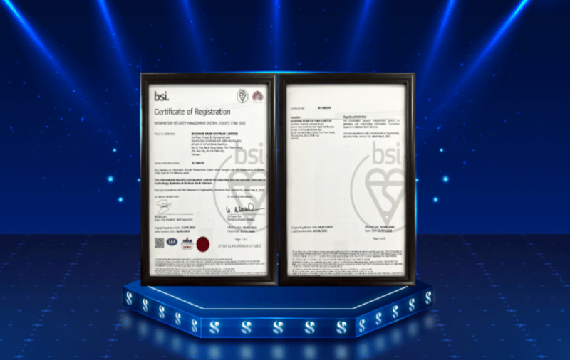 신한은행 베트남의 ISO/IEC 27001:2022 인증. (시진 철처: 신한은행 베트남 홈페이지)