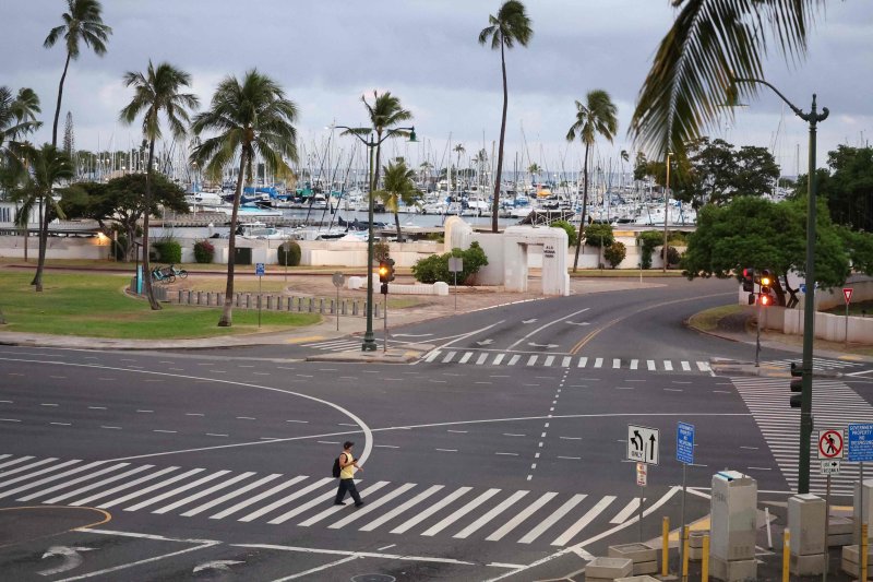 29일(현지시간) 미국 하와이주 호놀룰루의 항구에 지진해일(쓰나미)을 앞두고 선박들이 피난한 모습.AFP연합뉴스