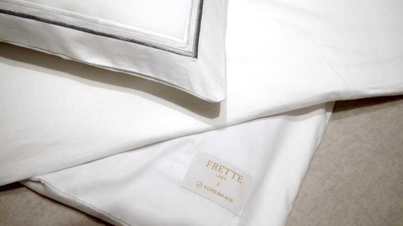 대한항공의 일등석 베딩(Bedding). 대한항공은 상위 클래스 침구로 전 세계 5~6성급 호텔에서 사용하는 이탈리아 최고급 브랜드 프레떼(Frette)를 선정했다(대한항공 제공). 2025.07.30.