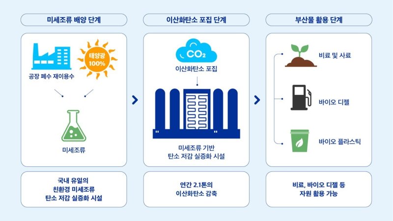 양산 공장의 친환경 탄소저감 실증화 시설은 미세조류 배양 과정에서 이산화탄소를 흡수하고 감축해 친환경 효과를 극대화한다.(한국필립모리스 제공)