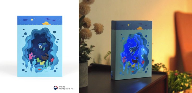[서울=뉴시스] 수중발굴 무드 완성 모습(왼), 연출 모습(오) (사진 = 국가유산청 제공) 2025.07.31. photo@newsis.com *재판매 및 DB 금지