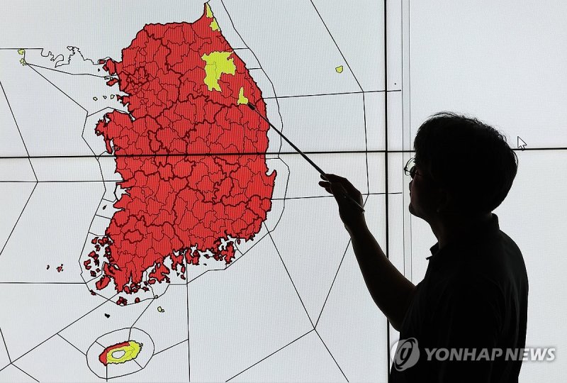 폭염 경보로 물든 한국 (출처=연합뉴스)