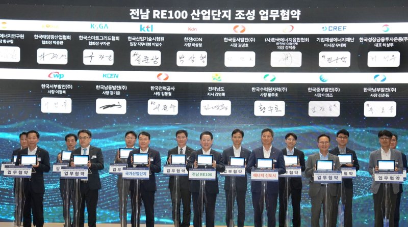 전남 RE100산단 조성 업무협약 (출처=연합뉴스)