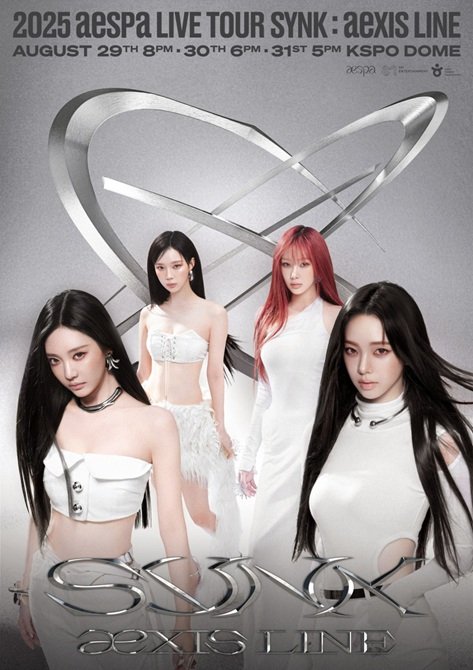 [서울=뉴시스] 그룹 '에스파'의 월드투어 '싱크 : 엑시스 라인(SYNK : aeXIS LINE) 포스터. (사진=SM엔터테인먼트 제공) 2025.07.31. photo@newsis.com *재판매 및 DB 금지