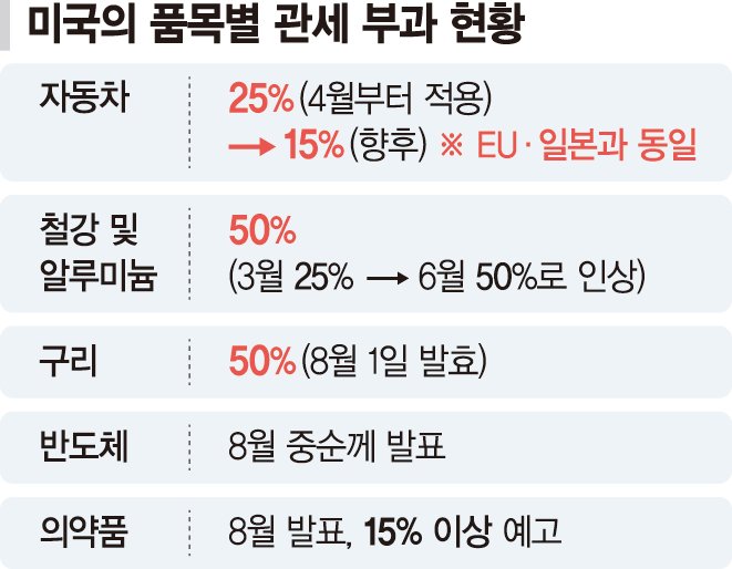 '50% 관세 유지' 철강 "가격경쟁력 하락"… '최혜국 대우' 반도체 "안도하기는 일러"[한미 관세협상 타결]
