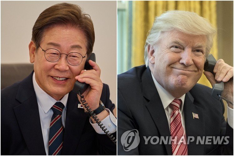 통화하는 이재명 대통령(왼쪽)과 트럼프 미국 대통령 (출처=연합뉴스)