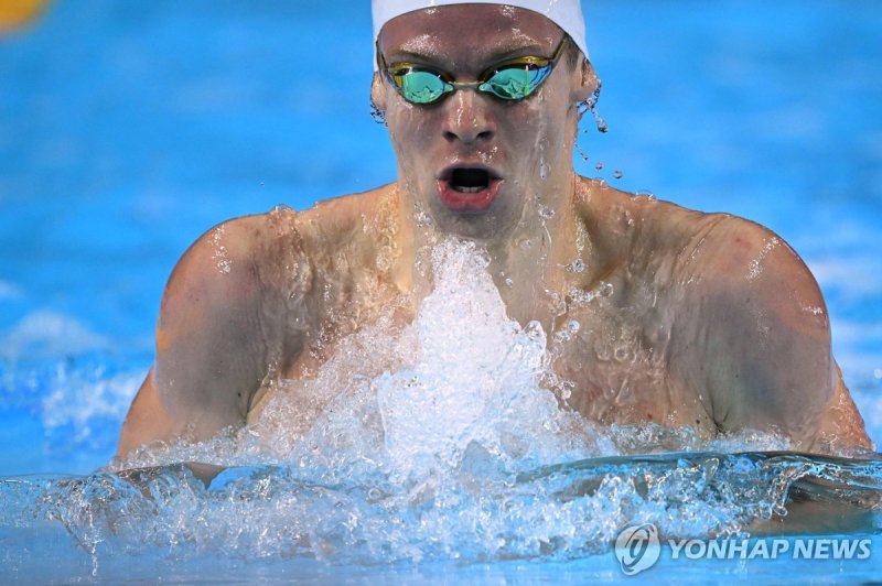레옹 마르샹의 남자 개인혼영 200m 결승 경기 모습. (출처=연합뉴스)