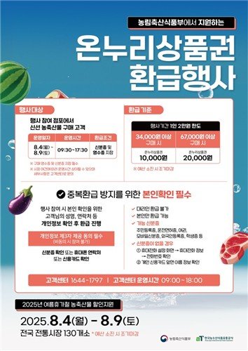 온누리상품권 환급행사 포스터 (출처=연합뉴스)