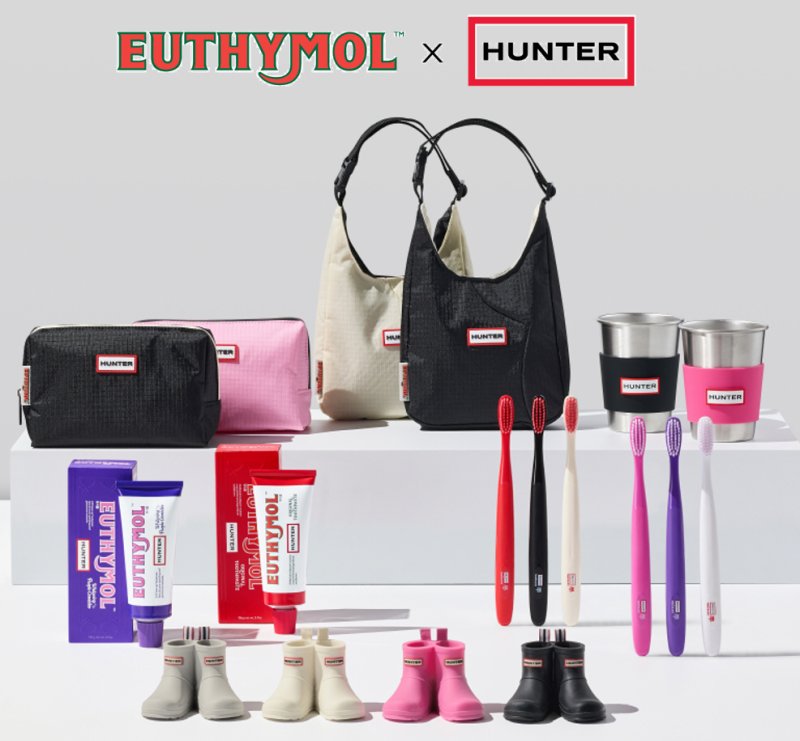 [서울=뉴시스] LG생활건강은 프리미엄 오랄케어 브랜드 '유시몰(EUTHYMOL)'이 라이프스타일 브랜드 '헌터(HUNTER)'와 협업한 기획 상품 6종을 출시했다고 1일 밝혔다.(사진=LG생활건강 제공) *재판매 및 DB 금지