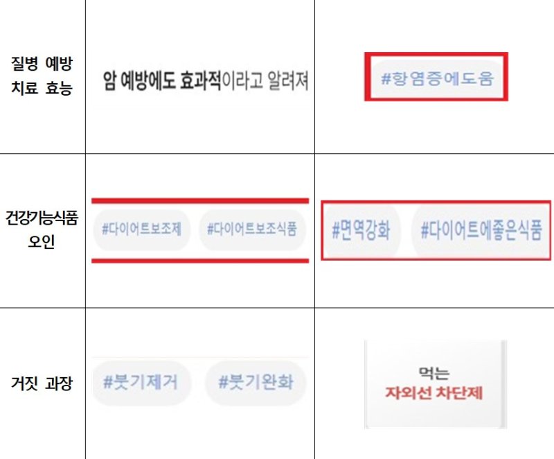 [서울=뉴시스] 식품 거짓·과장 광고 주요 적발 사례 (사진=식약처 제공) 2025.08.01. photo@newsis.com *재판매 및 DB 금지