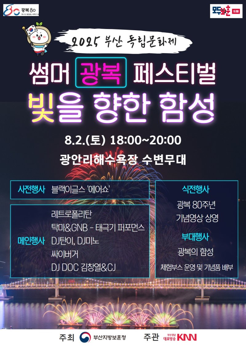 광복 80주년 맞이 부산 보훈청 '독립문화제' 안내문(부산 보훈청 제공. 재판매 및 DB 금지)