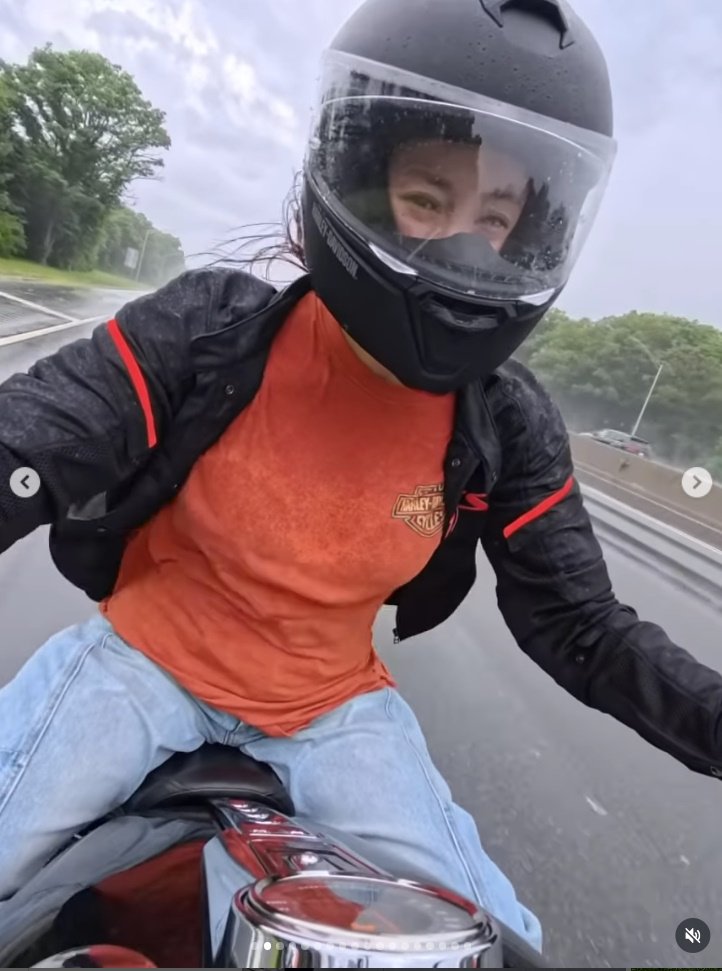 '임신 7개월' 이시영 美 200㎞ 바이크 투어, 태교에 너무 좋아…주위 걱정에는