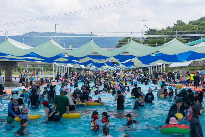 지난달 31일 개막한 제19회 강원 철원 화강 다슬기 축제가 3일 막을 내렸다. 이번 축제기간 30만 명의 방문객이 축제장을 찾아 '황금 다슬기 잡기' 등 프로그램을 즐겼다.(철원군 제공. 재판매 및 DB금지)/뉴스1