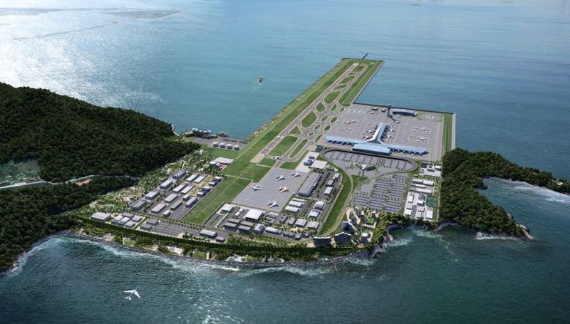 부산에 조성될 국제허브공항 ‘가덕도신공항’ 건설 조감도. 부산시 제공