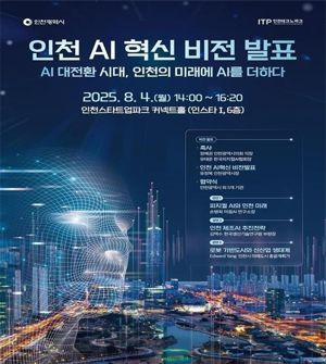 인천시, 사람 중심 AI 공존 도시 비전 발표…핵심 기술 육성 및 펀드 조성
