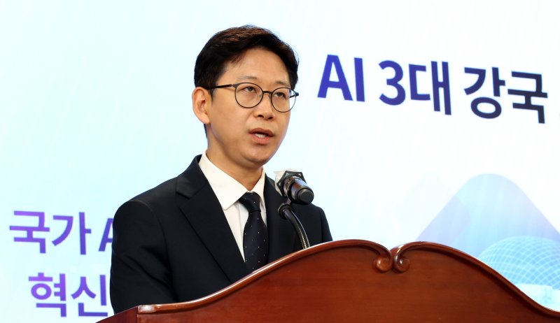 배경훈 과학기술정보통신부 장관이 17일 정부세종청사 과기정통부 대강당에서 열린 취임식에서 취임사를 하고 있다. 2025.7.17/뉴스1 ⓒ News1 김기남 기자