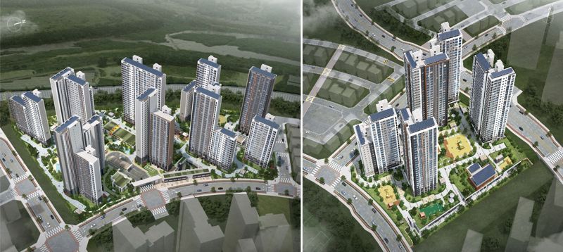 남양주진접2지구 A-1블록(왼쪽), A-4블록 단지조감도. LH 제공