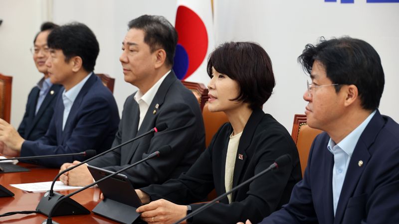 더불어민주당 한정애 신임 정책위의장이 5일 국회에서 열린 원내대책회의에서 발언하고 있다. 사진=서동일 기자