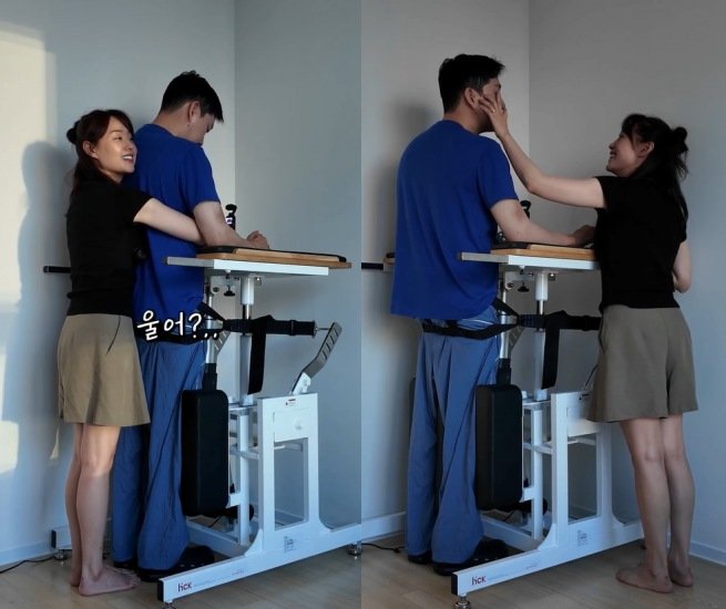 '전신마비 극복' 박위, 두 발로 일어섰다…♥송지은 백허그 눈물