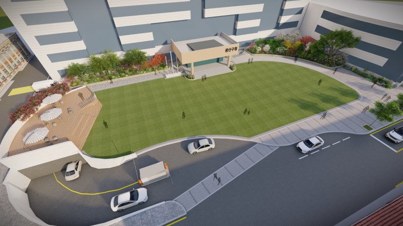 [광주=뉴시스] 광주 광산구 청사 앞에 조성될 시민광장 투시도. (사진=광주 광산구 제공) 2025.08.06. photo@newsis.com *재판매 및 DB 금지