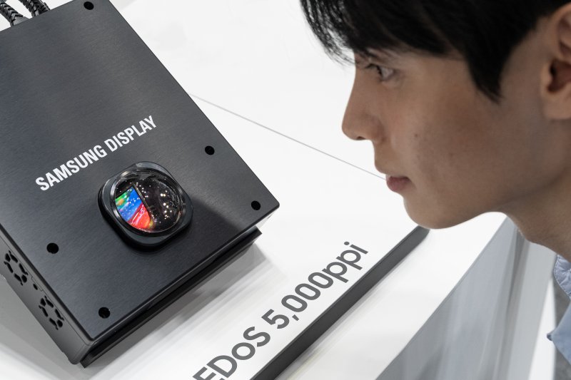 삼성디스플레이가 'K-디스플레이 2025'에서 선보인 1.4형 5,000PPI의 RGB 올레도스 제품(삼성디스플레이 제공)