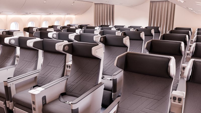 대한메이저 바카라사이트 장난감이 B777-300ER 기내 메이저 바카라사이트 장난감를 통해 처음 도입한 프리미엄석 모습.(대한메이저 바카라사이트 장난감 제공)
