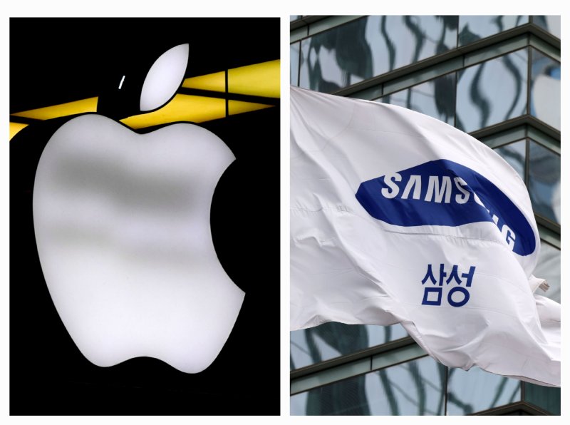 [서울=뉴시스]애플과 삼성전자 로고. (사진=뉴시스DB) *재판매 및 DB 금지