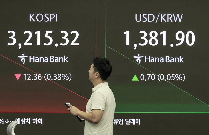 8일 서울 중구 하나은행 딜링룸에서 직원들이 업무를 보고 있다. 뉴시스