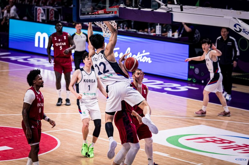 [서울=뉴시스] 한국 남자 농구 대표팀의 여준석. (사진=FIBA 홈페이지 캡처) *재판매 및 DB 금지
