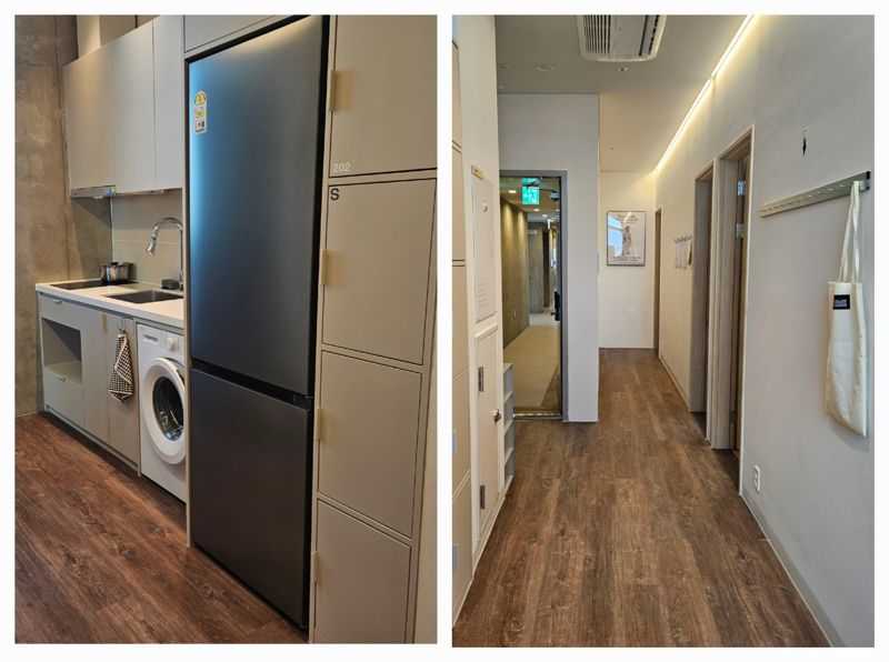 스튜디오 타입의 주방과 복도. 사진=최가영 기자